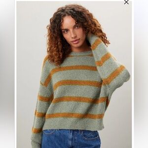Spiritual Gangster Stripe Blake Crewneck Sweater